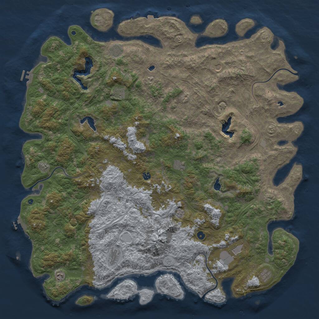 Rust Map: Procedural Map, Size: 6000, Seed: 813285950, 17 Monuments