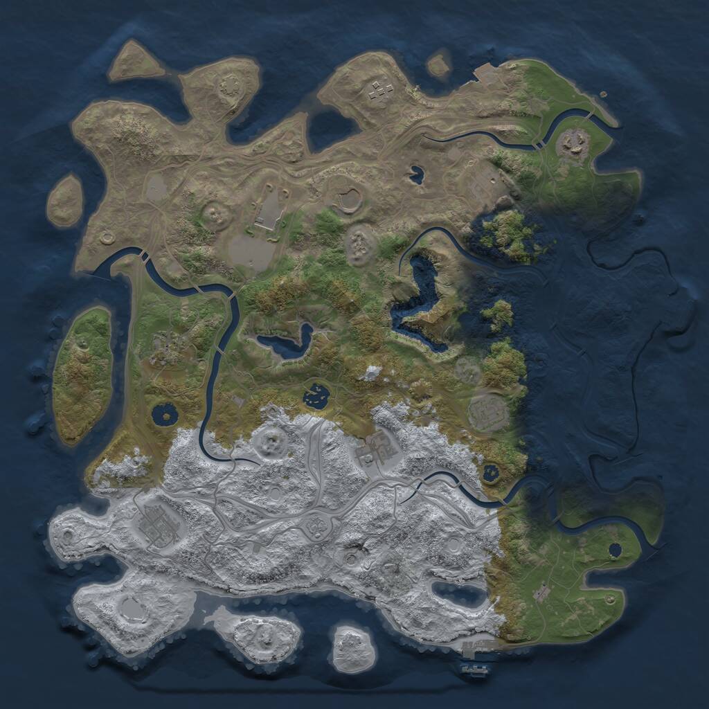 Rust Map: Procedural Map, Size: 4250, Seed: 213049, 16 Monuments