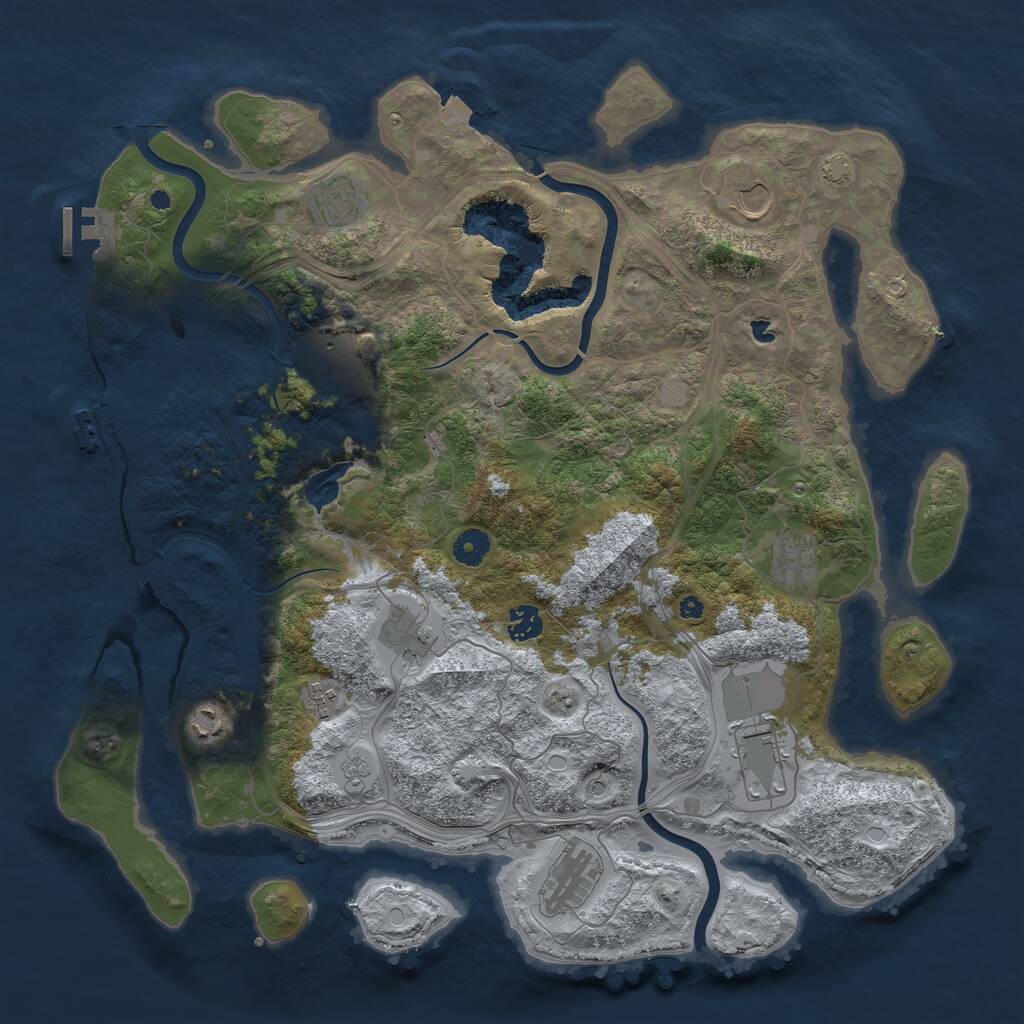 Rust Map: Procedural Map, Size: 4250, Seed: 277906, 16 Monuments