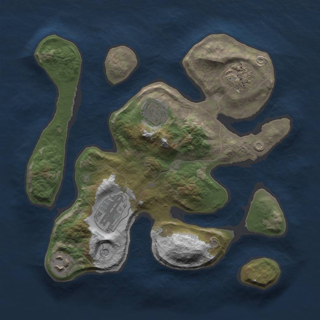 Rust Map: Barren, Size: 2700, Seed: 21012, 7 Monuments
