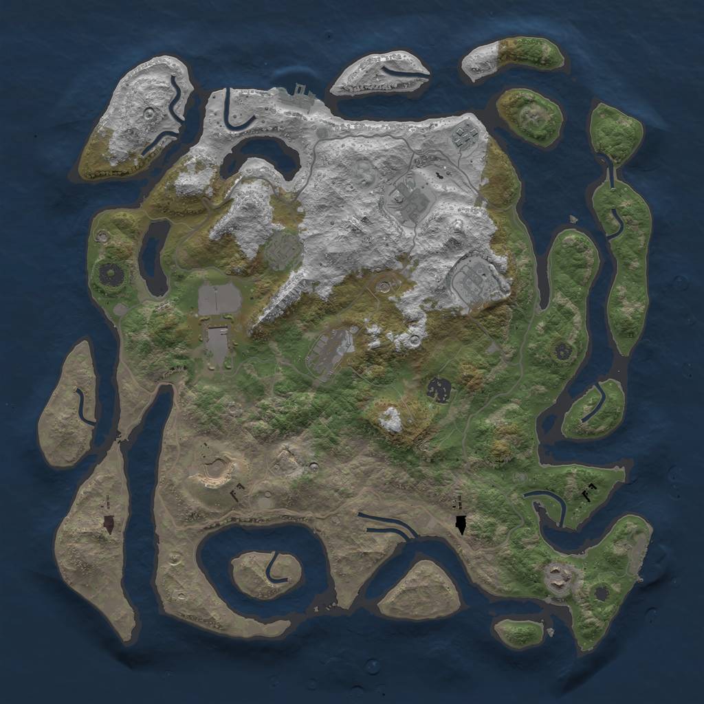Rust Map: Procedural Map, Size: 4250, Seed: 553283, 14 Monuments