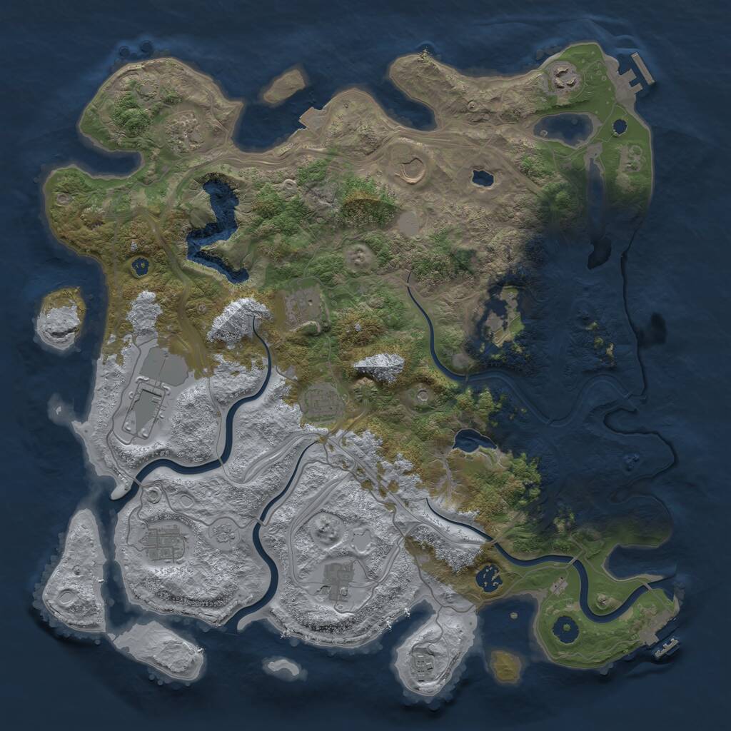 Rust Map: Procedural Map, Size: 4250, Seed: 685796, 17 Monuments