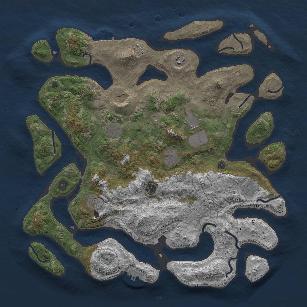 Rust Map: Procedural Map, Size: 4250, Seed: 450720, 14 Monuments