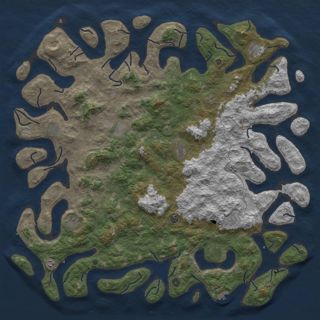 Rust Map: Procedural Map, Size: 6000, Seed: 199790954, 16 Monuments