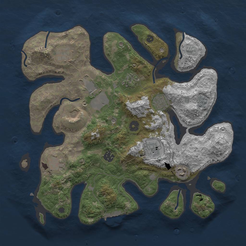 Rust Map: Procedural Map, Size: 3500, Seed: 20210711, 14 Monuments