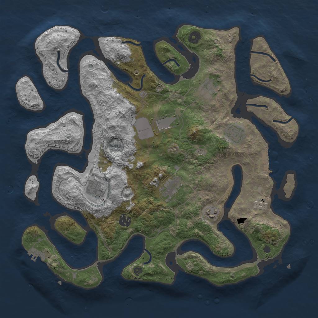 Rust Map: Procedural Map, Size: 3800, Seed: 1473154198, 13 Monuments