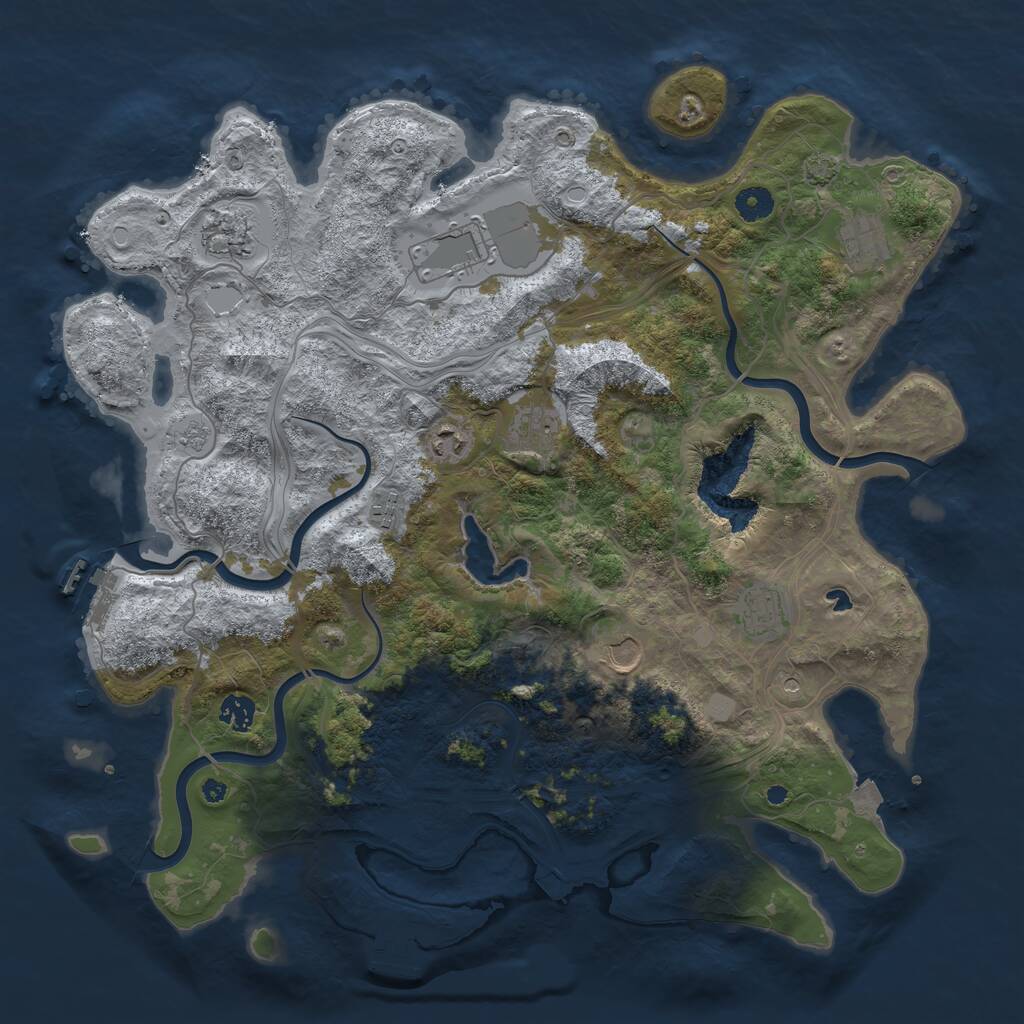 Rust Map: Procedural Map, Size: 4250, Seed: 488493, 15 Monuments