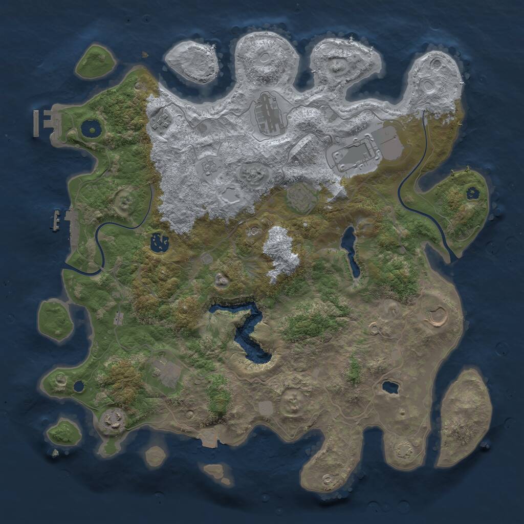 Rust Map: Procedural Map, Size: 4000, Seed: 610761, 14 Monuments