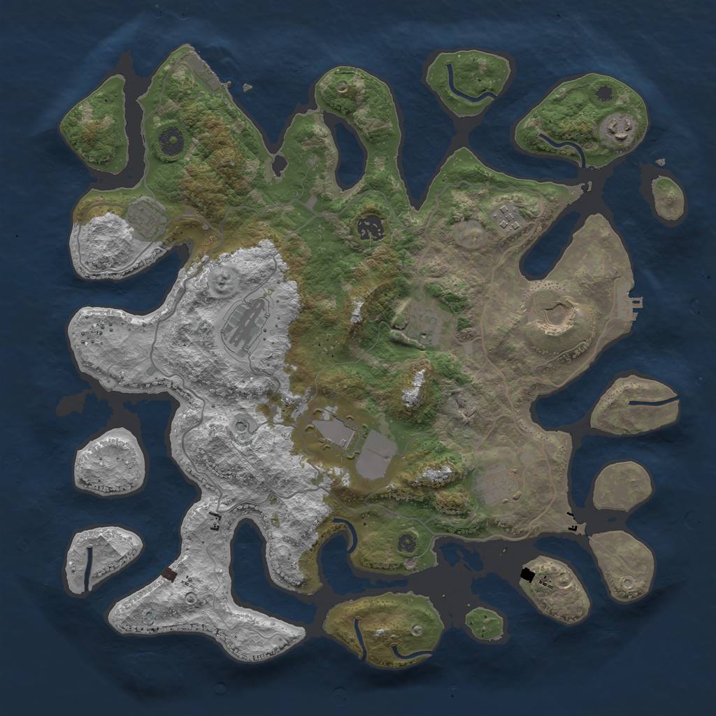 Rust Map: Procedural Map, Size: 4000, Seed: 130861589, 14 Monuments