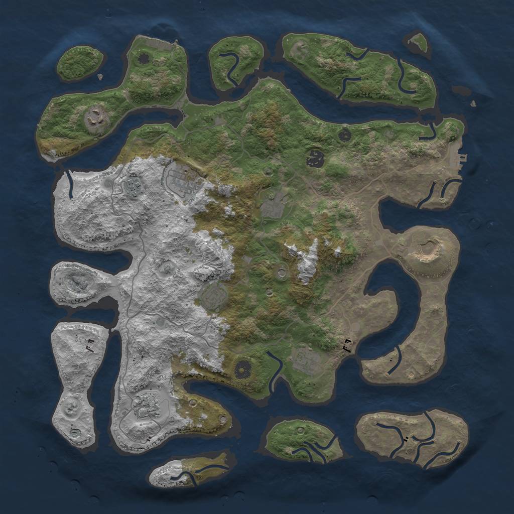 Rust Map: Procedural Map, Size: 4250, Seed: 988425, 14 Monuments