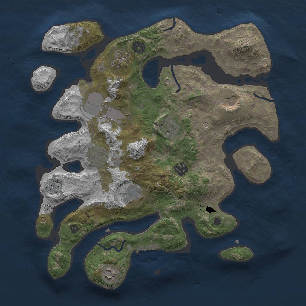 Rust Map: Procedural Map, Size: 3500, Seed: 4789632, 13 Monuments