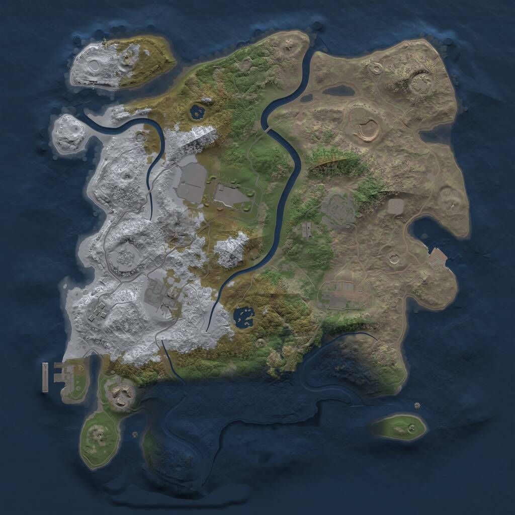 Rust Map: Procedural Map, Size: 3500, Seed: 4789632, 13 Monuments