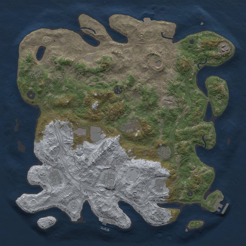 Rust Map: Procedural Map, Size: 4250, Seed: 535280, 17 Monuments