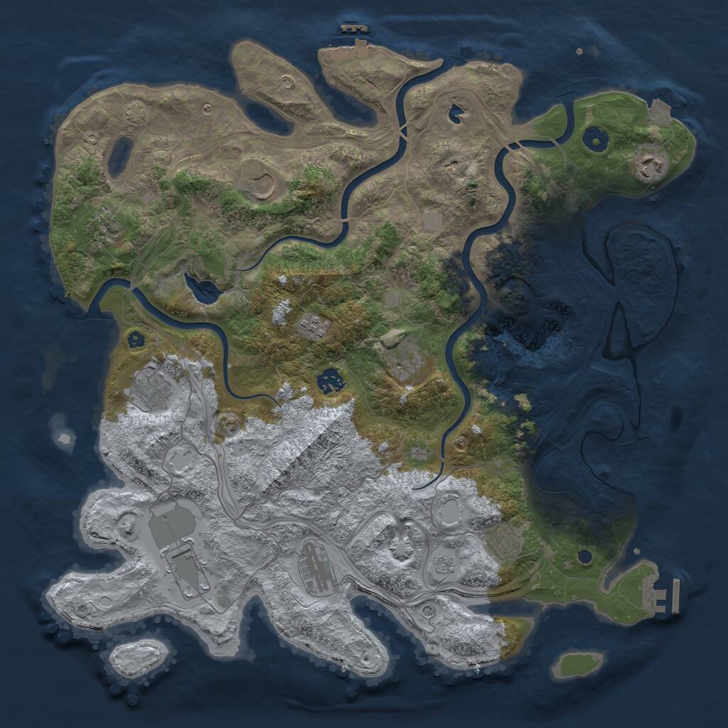 Rust Map: Procedural Map, Size: 4250, Seed: 535280, 16 Monuments