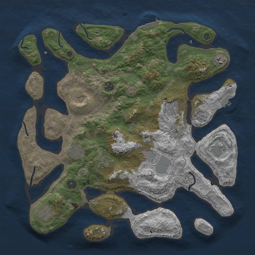 Rust Map: Procedural Map, Size: 4000, Seed: 567502, 15 Monuments