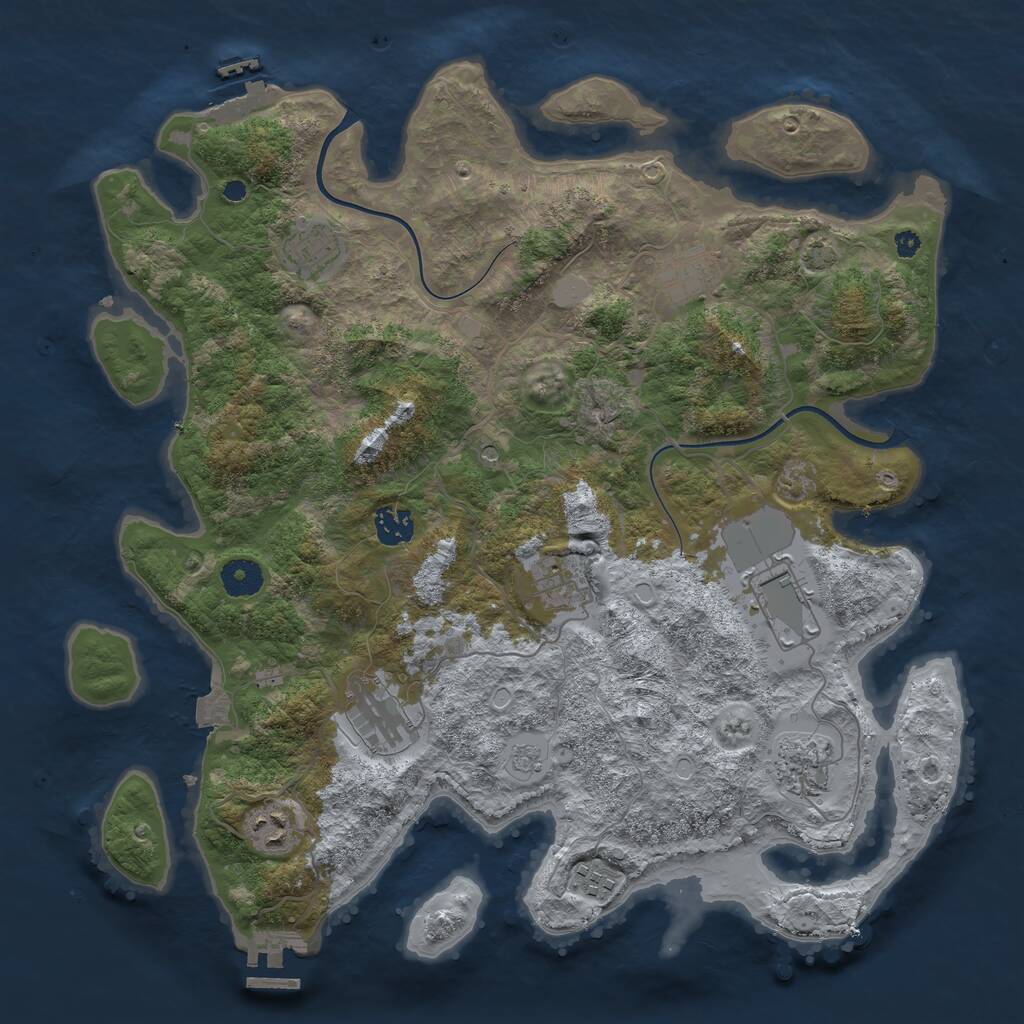 Rust Map: Procedural Map, Size: 3850, Seed: 541228637, 15 Monuments