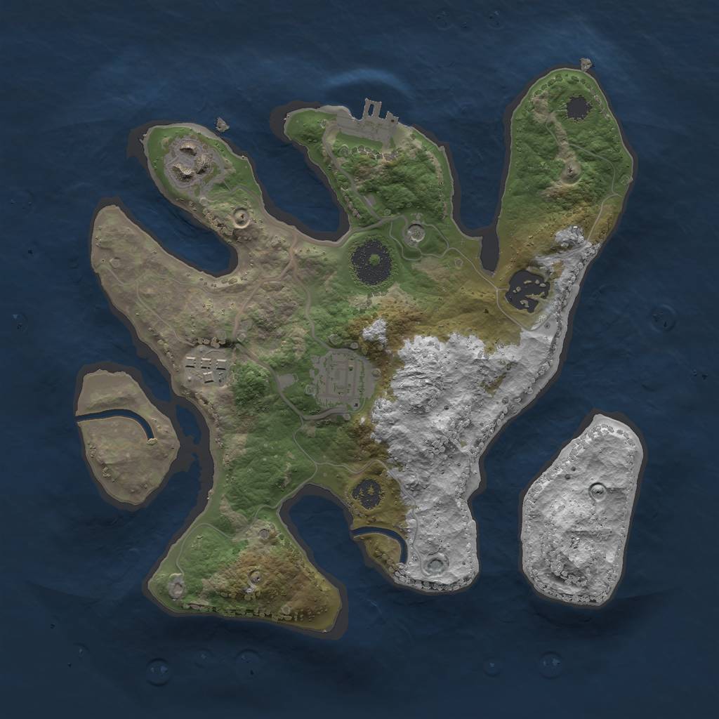 Rust Map: Procedural Map, Size: 2600, Seed: 712372, 8 Monuments