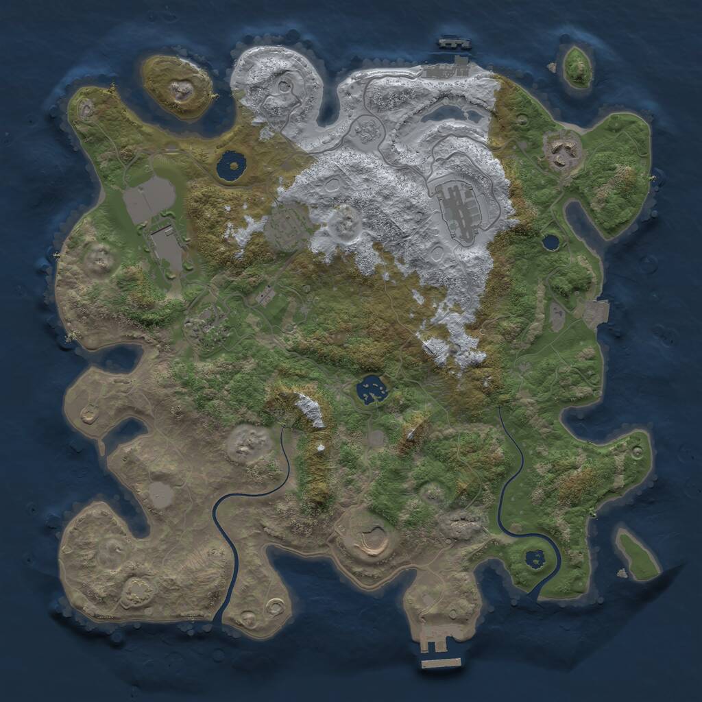 Rust Map: Procedural Map, Size: 3600, Seed: 210, 13 Monuments