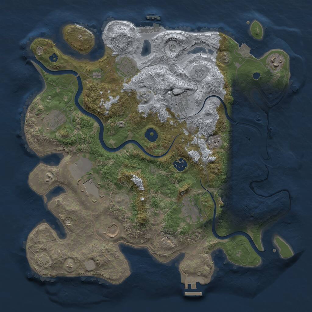 Rust Map: Procedural Map, Size: 3600, Seed: 210, 15 Monuments