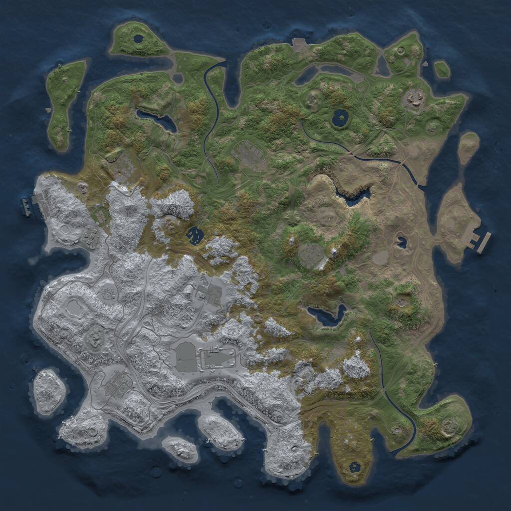 Rust Map: Procedural Map, Size: 4500, Seed: 88888866, 16 Monuments