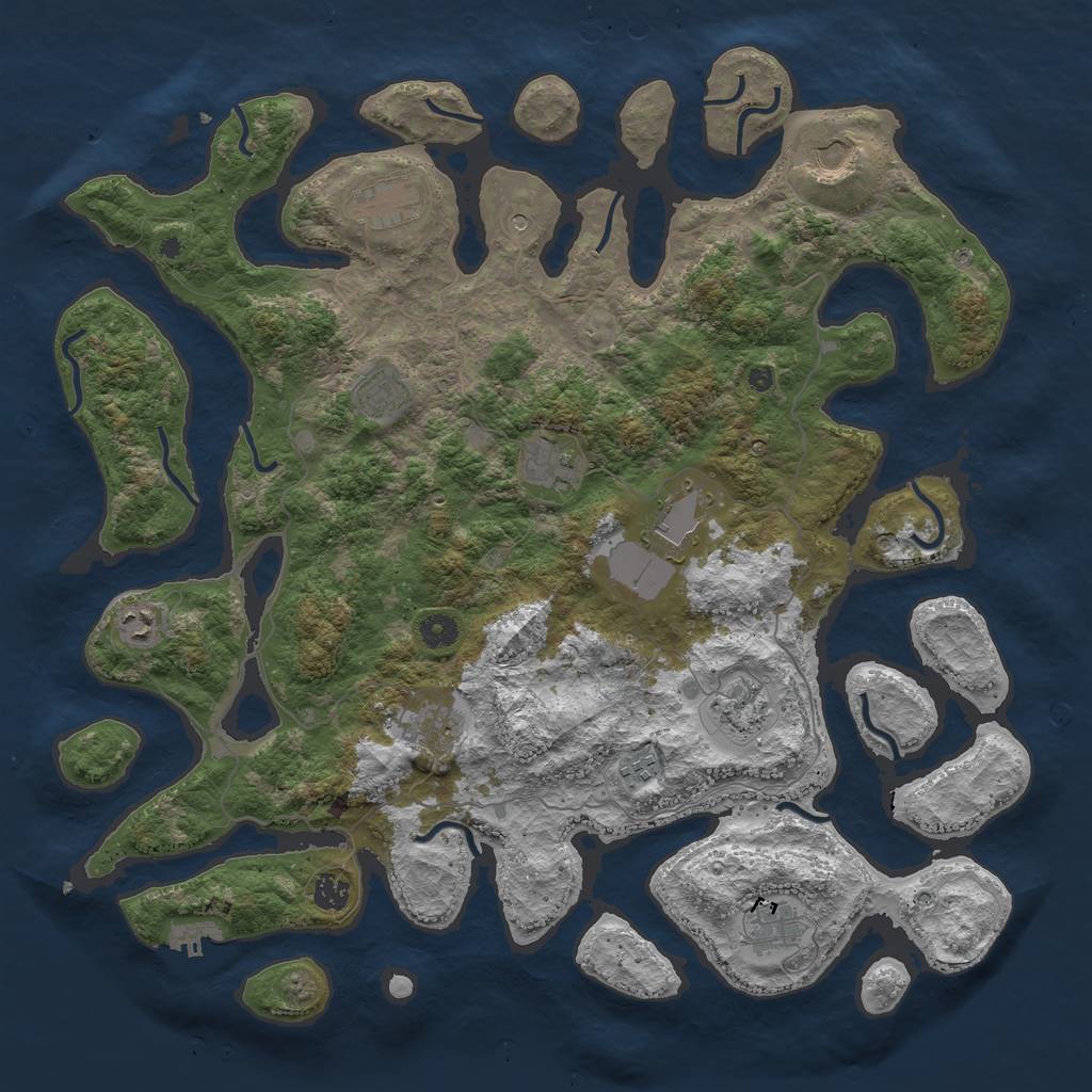 Rust Map: Procedural Map, Size: 4500, Seed: 1404047, 15 Monuments