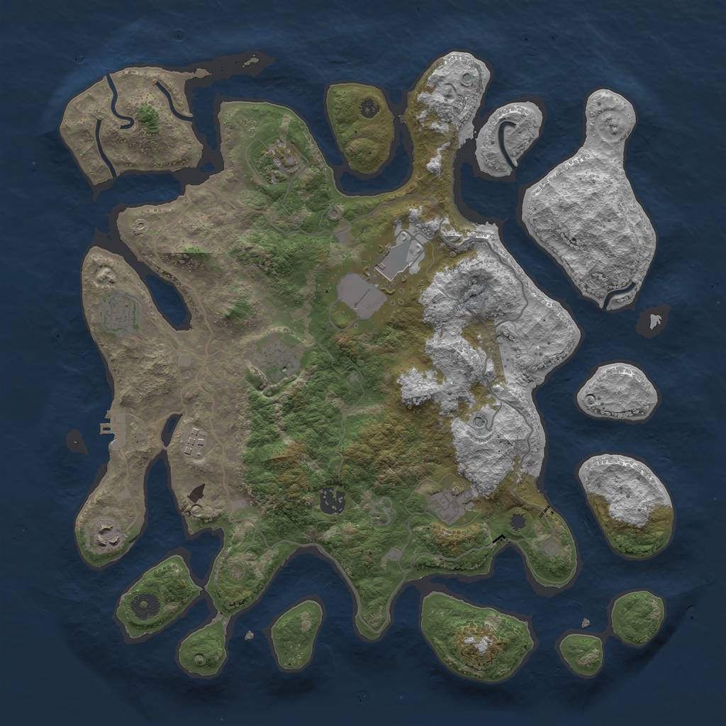 Rust Map: Procedural Map, Size: 4000, Seed: 226, 12 Monuments