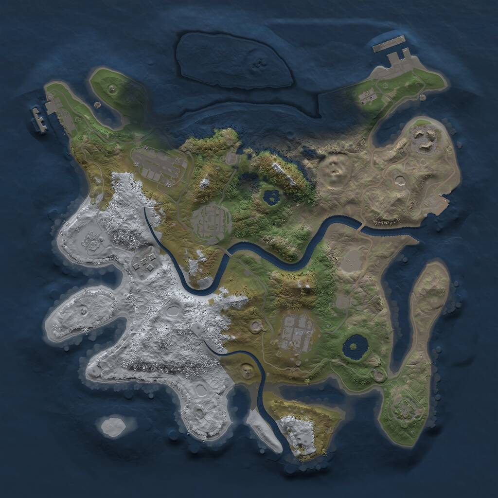 Rust Map: Procedural Map, Size: 3000, Seed: 420368427, 11 Monuments