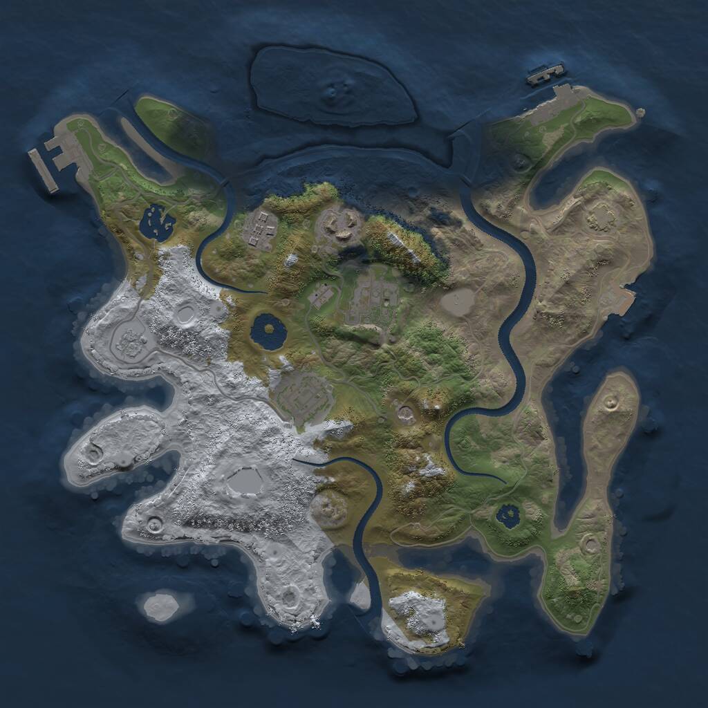 Rust Map: Procedural Map, Size: 3000, Seed: 420368427, 11 Monuments