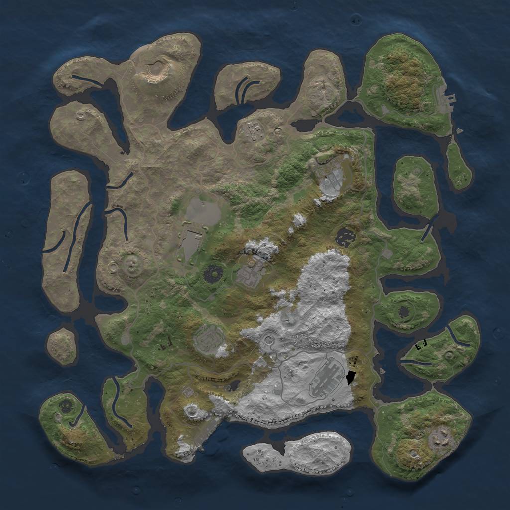 Rust Map: Procedural Map, Size: 4000, Seed: 572966732, 14 Monuments