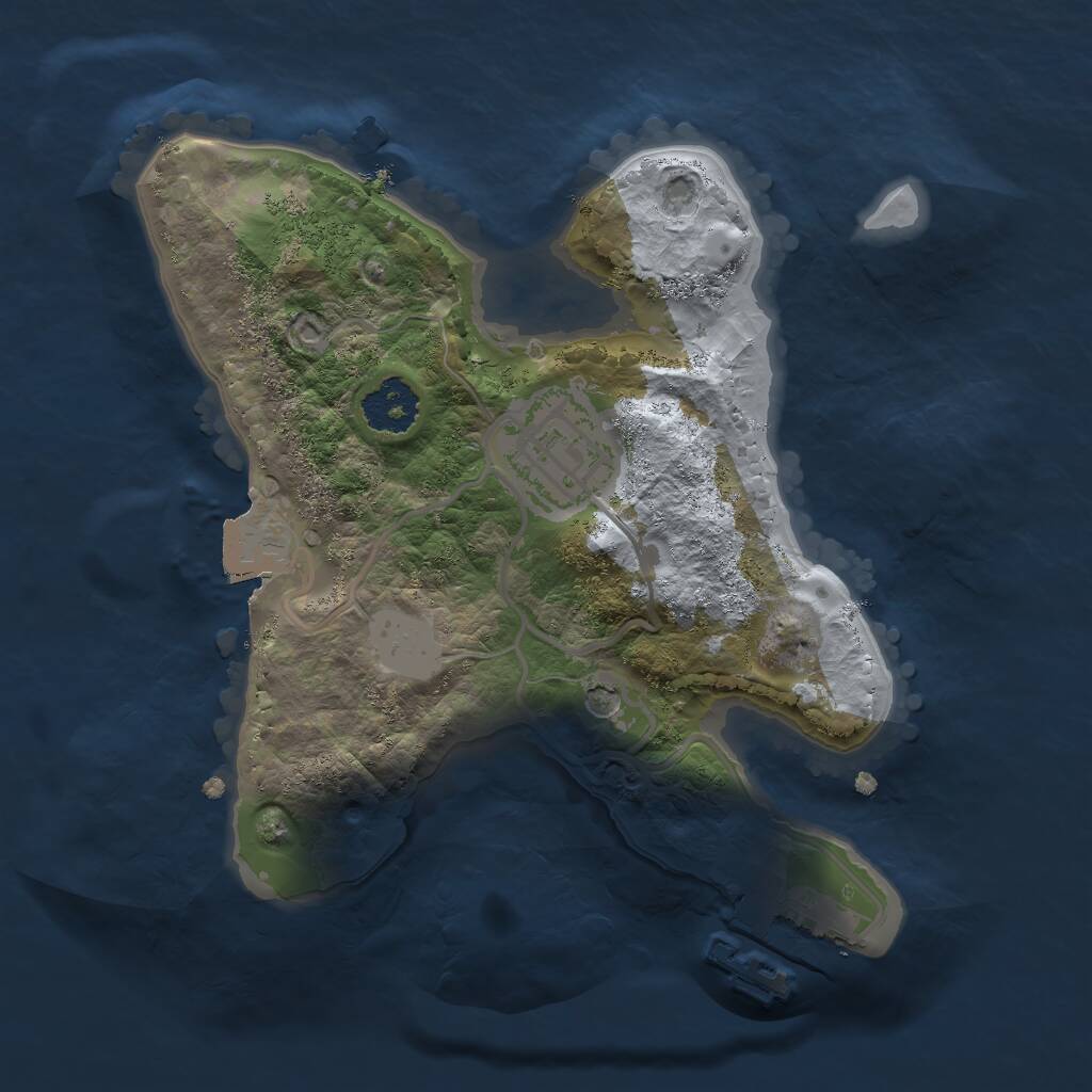 Rust Map: Procedural Map, Size: 2000, Seed: 9373, 4 Monuments