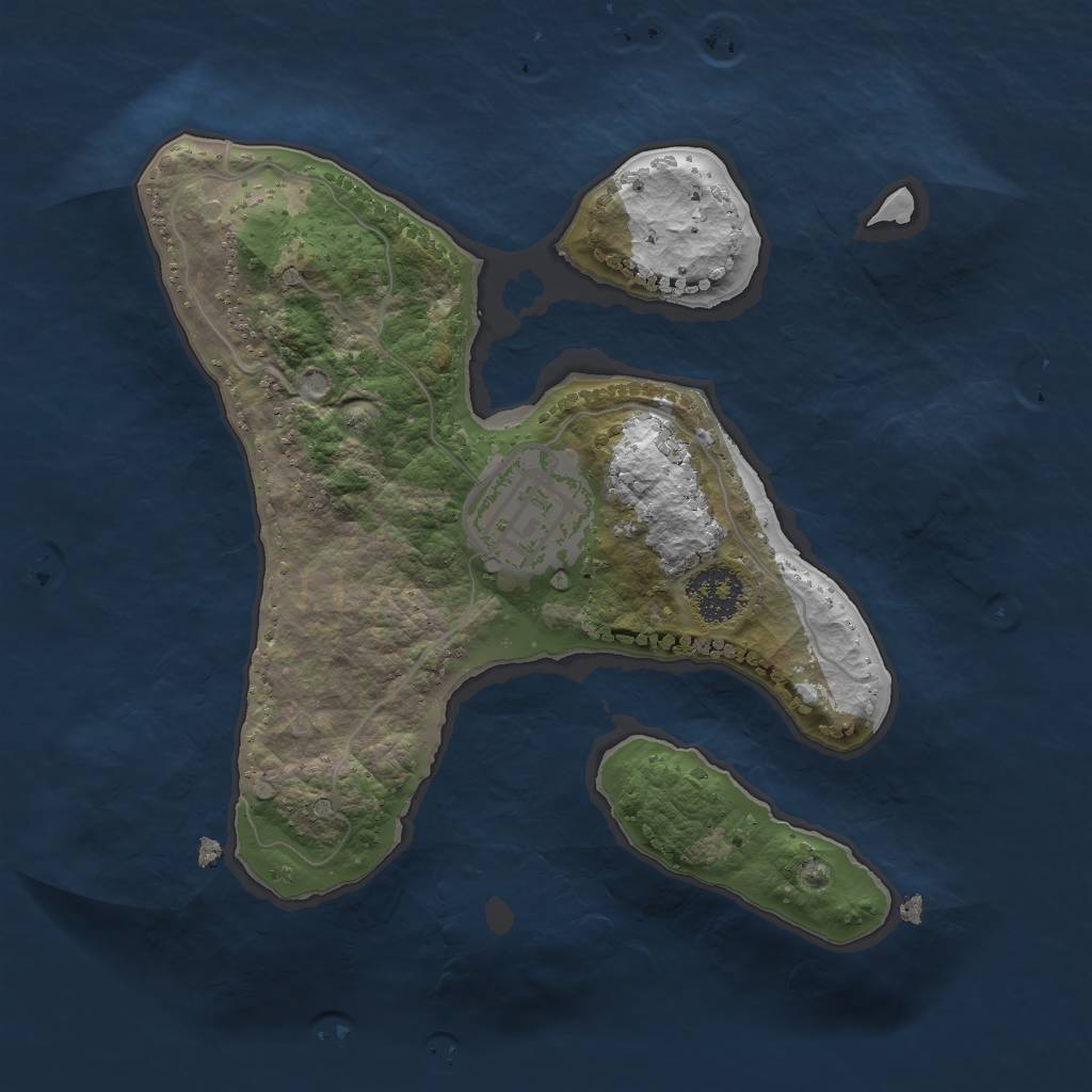 Rust Map: Procedural Map, Size: 2000, Seed: 9373, 3 Monuments