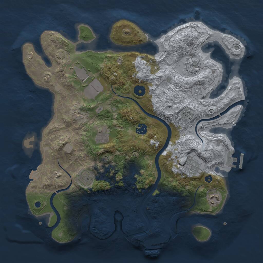 Rust Map: Procedural Map, Size: 3500, Seed: 113356838, 14 Monuments