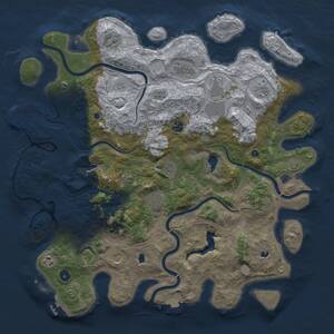 Thumbnail Rust Map: Procedural Map, Size: 4550, Seed: 1, 15 Monuments