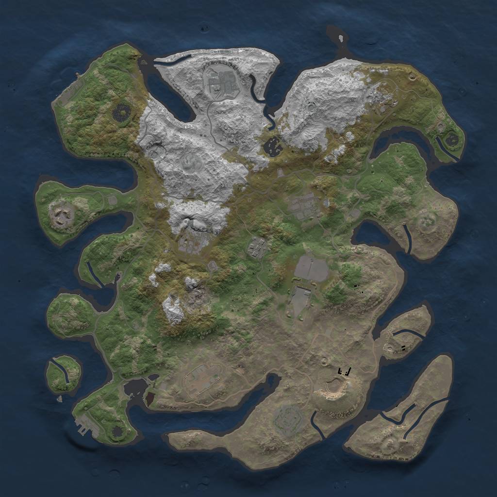 Rust Map: Procedural Map, Size: 4000, Seed: 1058385758, 16 Monuments