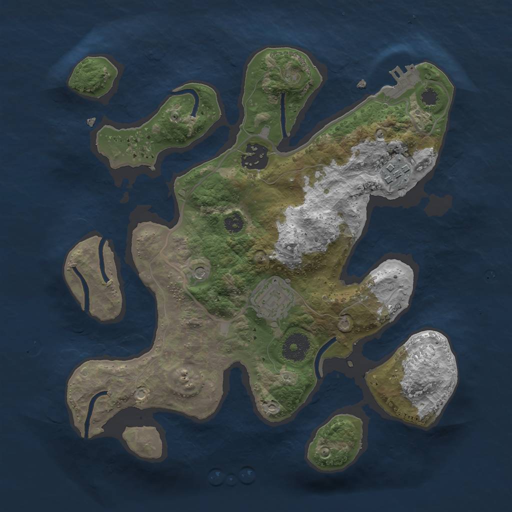 Rust Map: Procedural Map, Size: 2800, Seed: 69696969, 7 Monuments