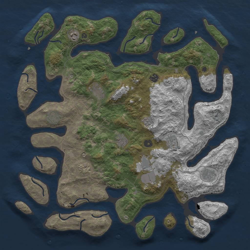 Rust Map: Procedural Map, Size: 4500, Seed: 1660713625, 13 Monuments