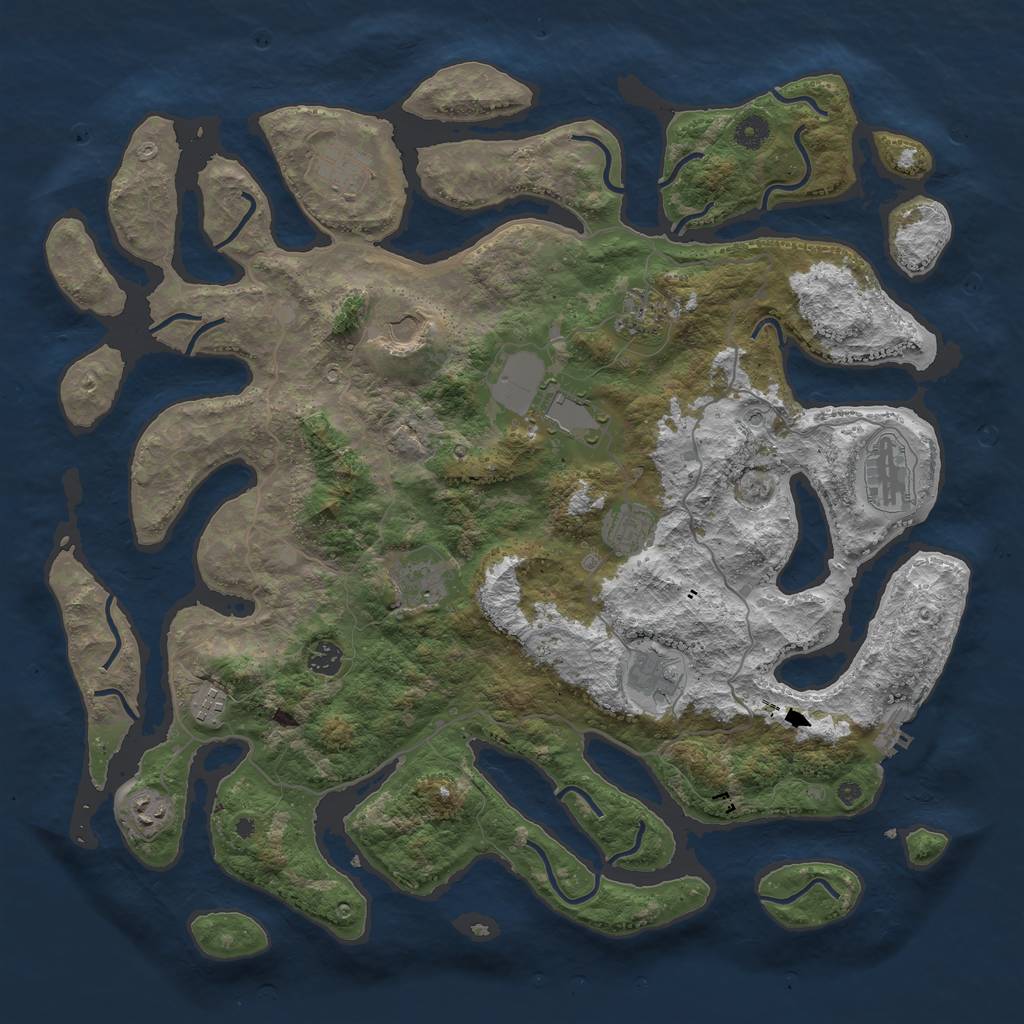 Rust Map: Procedural Map, Size: 4500, Seed: 789, 15 Monuments