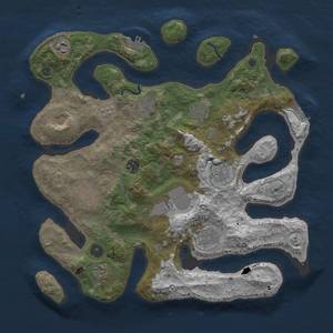 Thumbnail Rust Map: Procedural Map, Size: 3800, Seed: 45345453, 16 Monuments