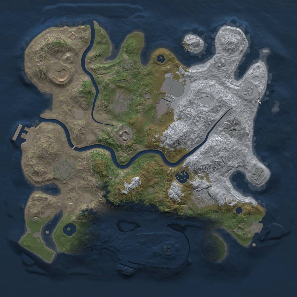 Rust Map: Procedural Map, Size: 3500, Seed: 100009818, 14 Monuments