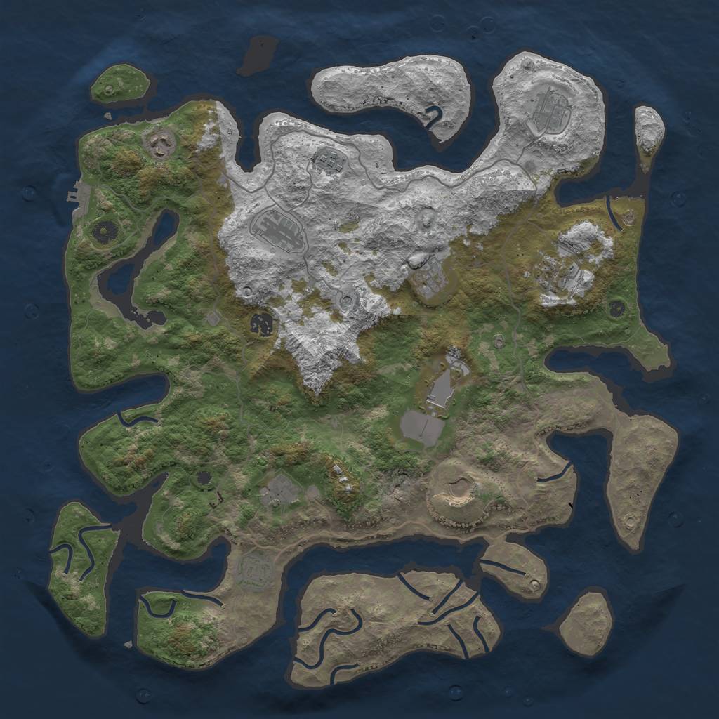 Rust Map: Procedural Map, Size: 4500, Seed: 1337701013, 15 Monuments