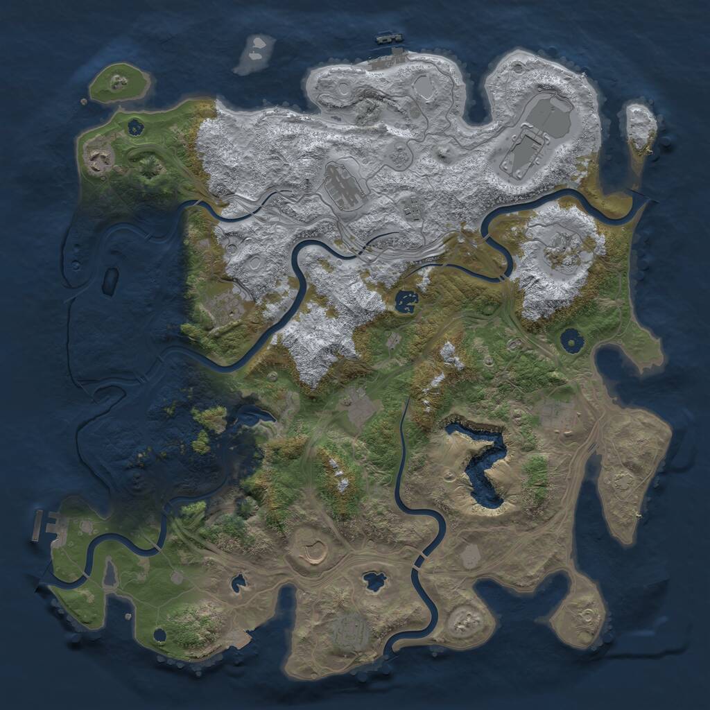 Rust Map: Procedural Map, Size: 4500, Seed: 1337701013, 17 Monuments