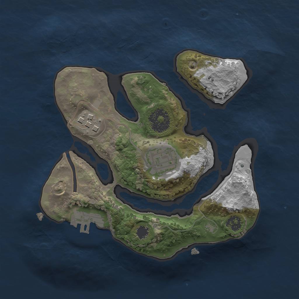 Rust Map: Procedural Map, Size: 2000, Seed: 29081997, 5 Monuments