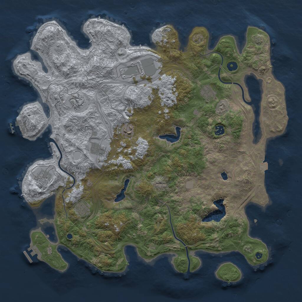Rust Map: Procedural Map, Size: 4500, Seed: 69248, 14 Monuments