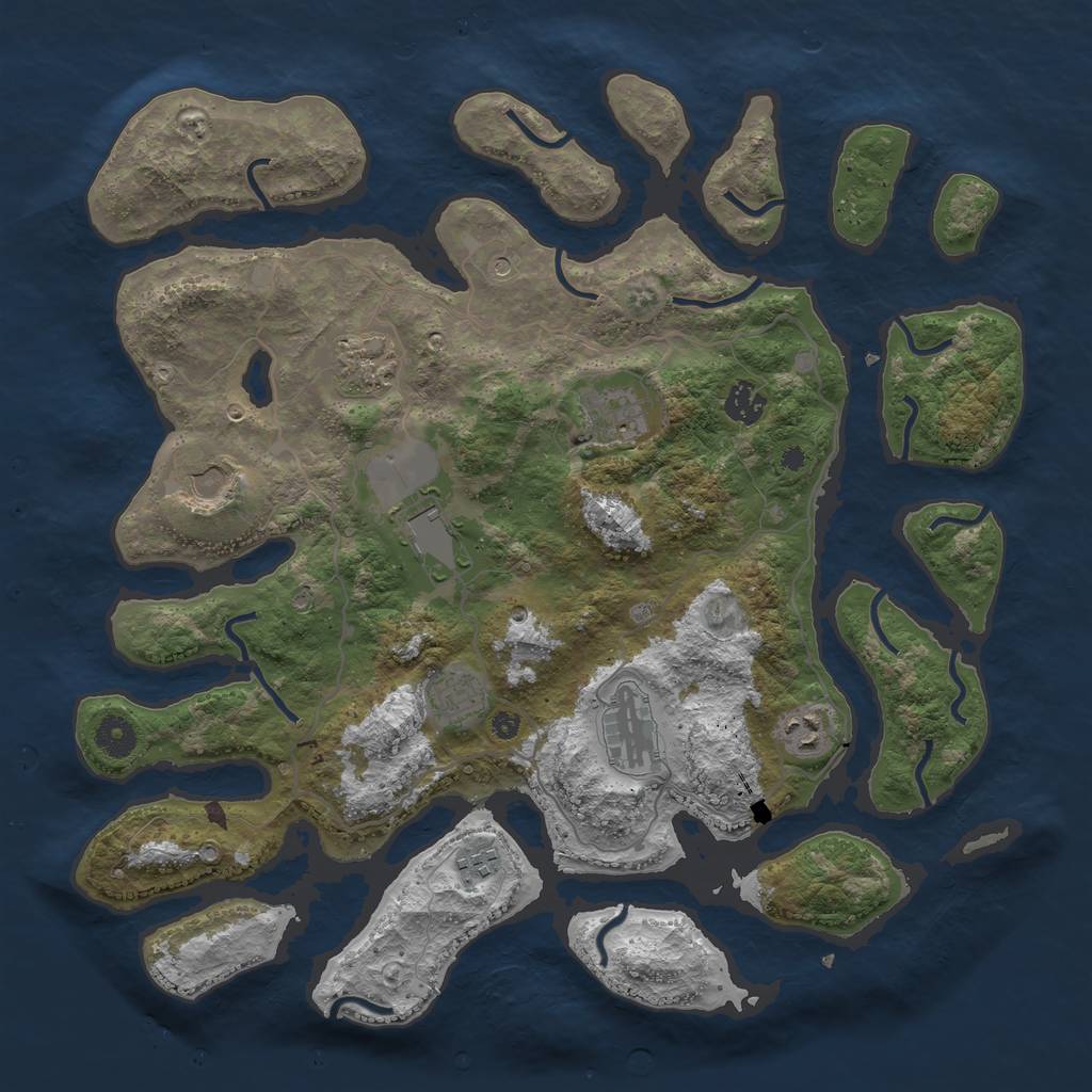Rust Map: Procedural Map, Size: 4000, Seed: 71292, 12 Monuments