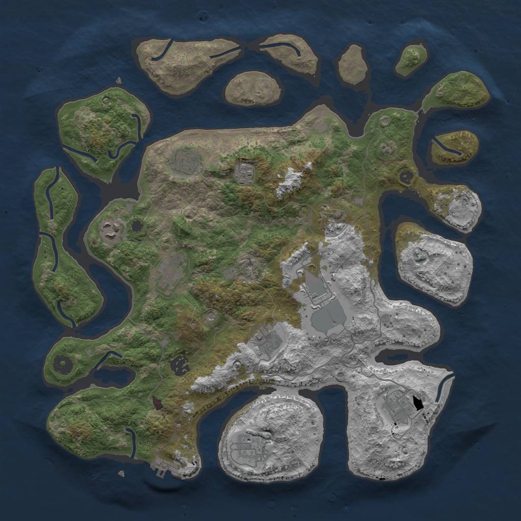 Rust Map: Procedural Map, Size: 4000, Seed: 170699629, 14 Monuments