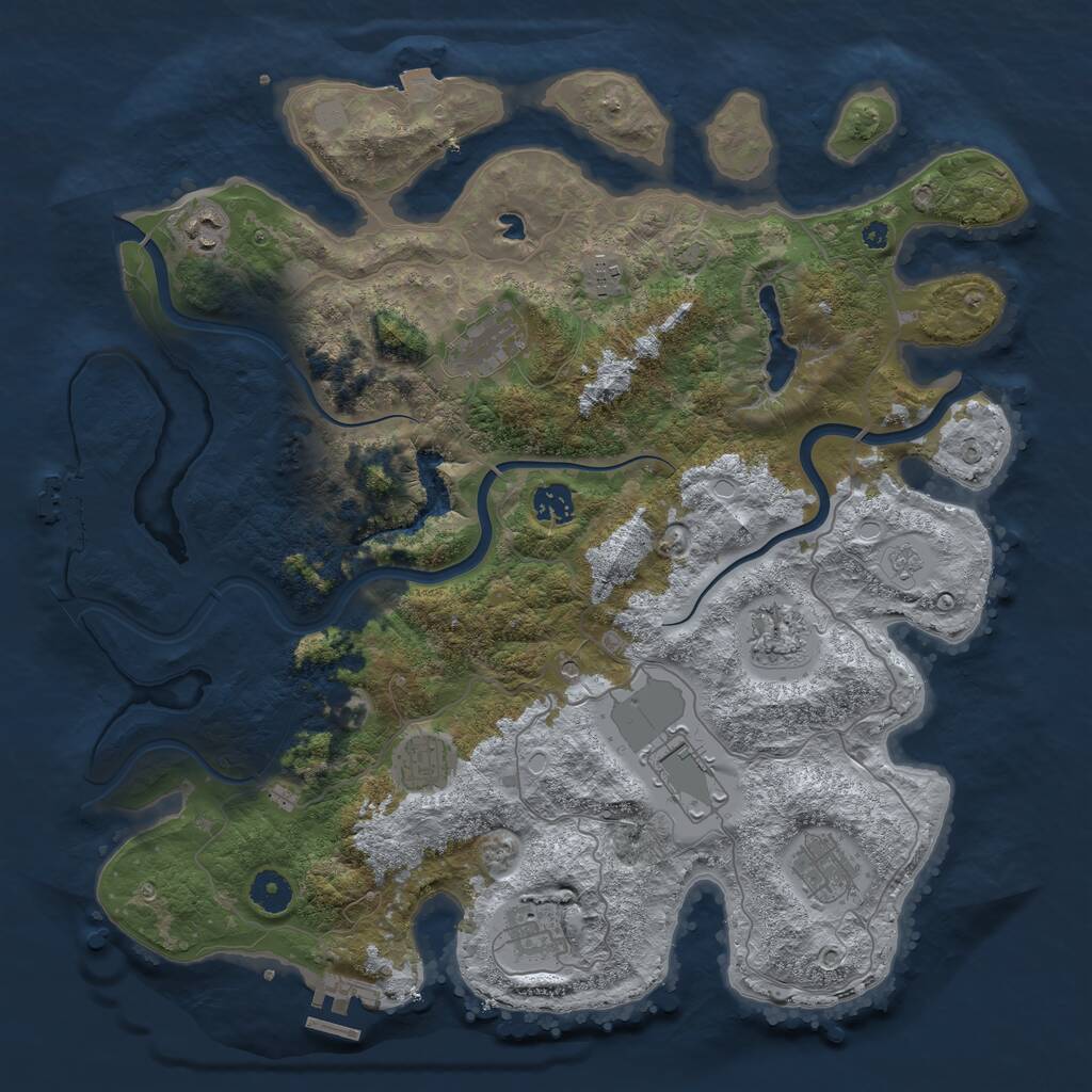 Rust Map: Procedural Map, Size: 4000, Seed: 170699629, 15 Monuments