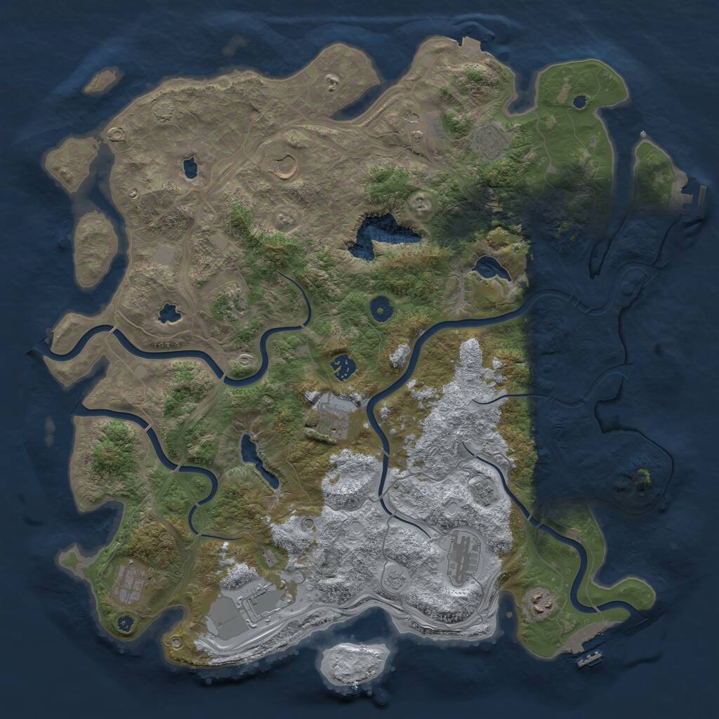 Rust Map: Procedural Map, Size: 4500, Seed: 22603, 17 Monuments