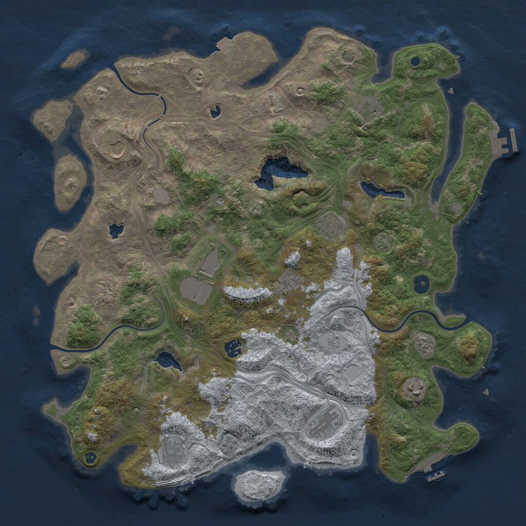 Rust Map: Procedural Map, Size: 4500, Seed: 22603, 17 Monuments