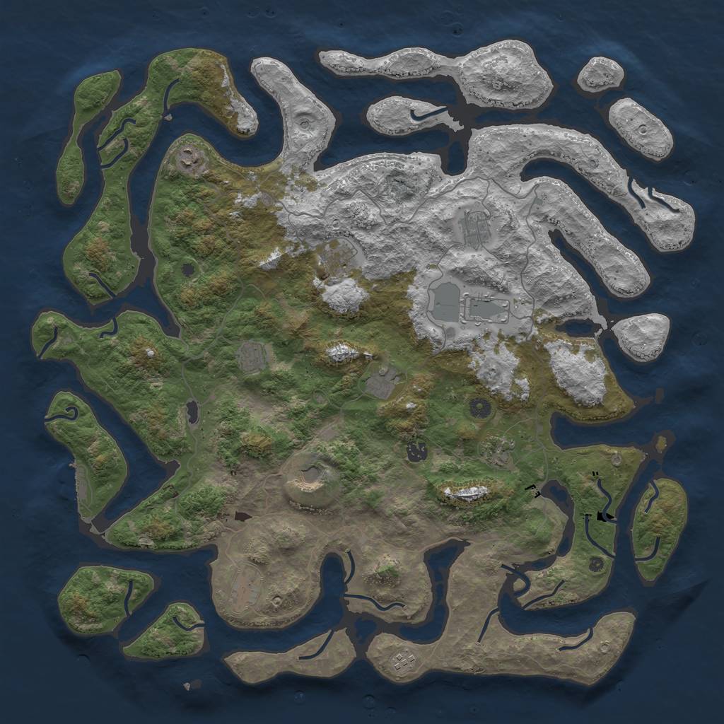 Rust Map: Procedural Map, Size: 5000, Seed: 122287, 15 Monuments