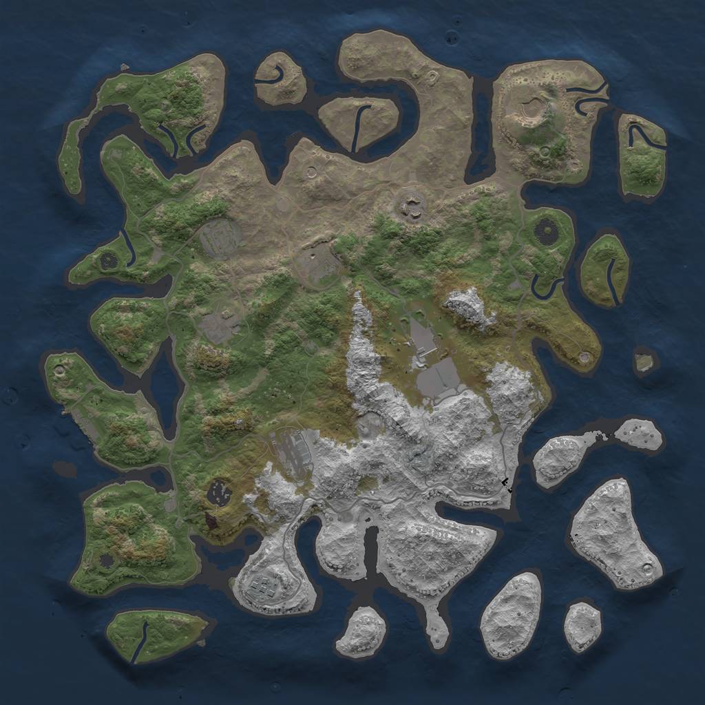 Rust Map: Procedural Map, Size: 4250, Seed: 21069, 13 Monuments